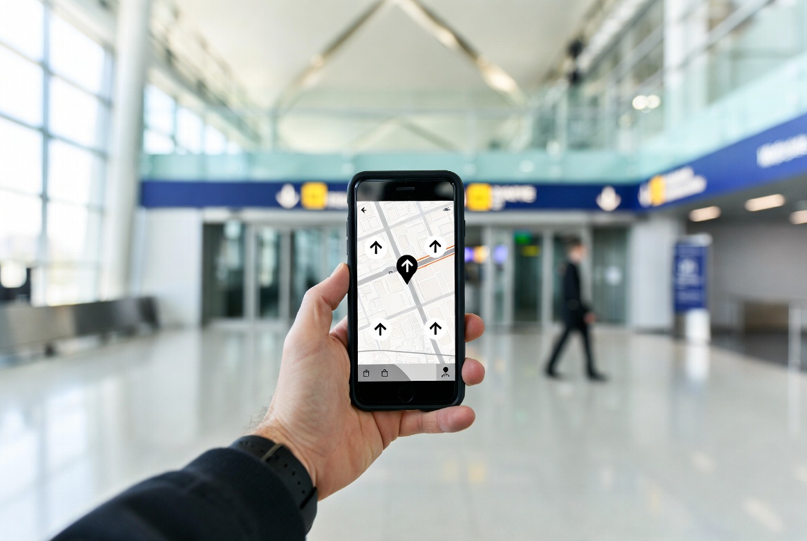 Airport indoor navigation via smartphone iBeacon